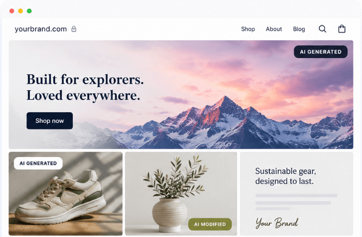 Preview showing disclosure labels overlaid on website images